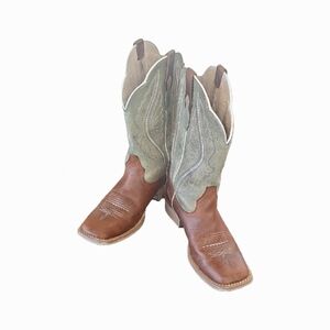 Ariat Brown and Green Leather Boots